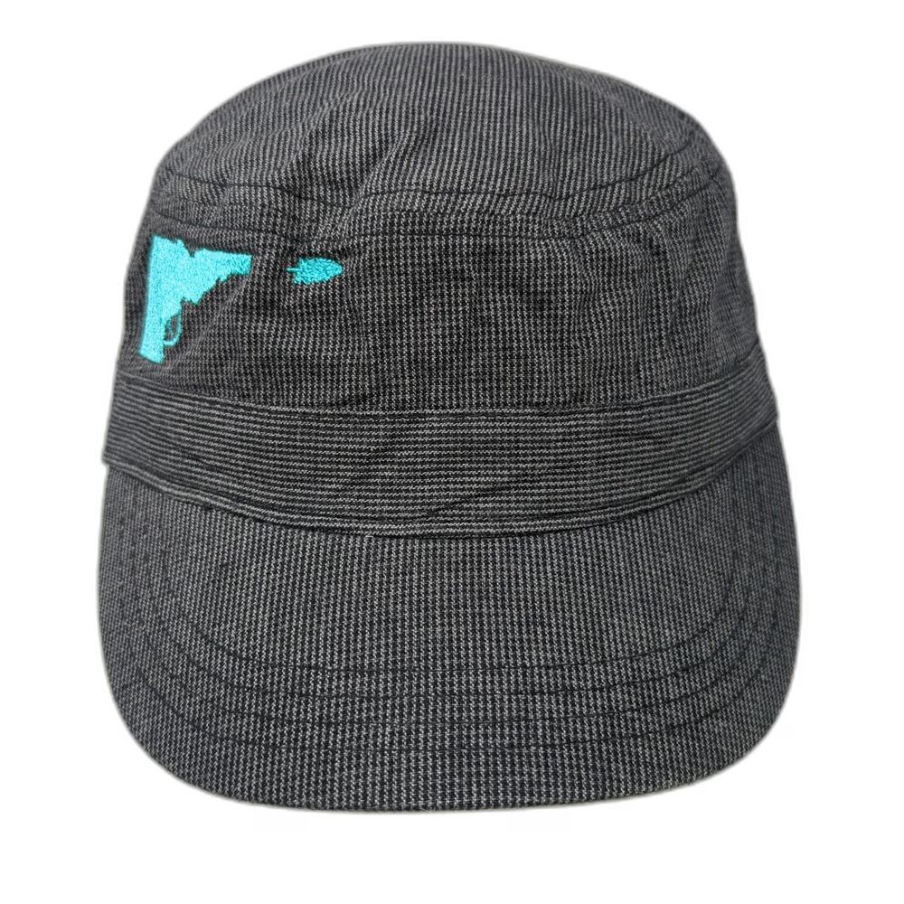 District Army Cap Gray One Size Pistol Tree Embroidery Strapback Cotton Hat